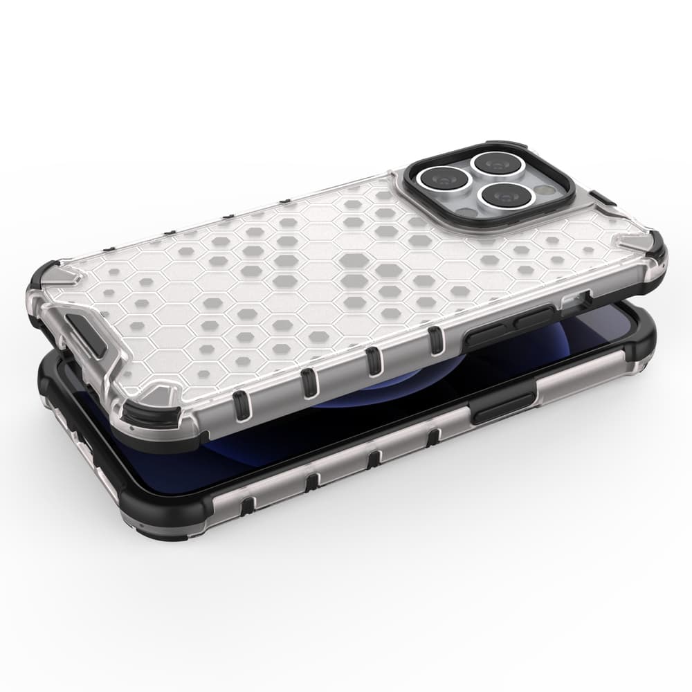 Honeycomb ovitek z TPU odbijačem za iPhone 13 Pro - rdeč 4