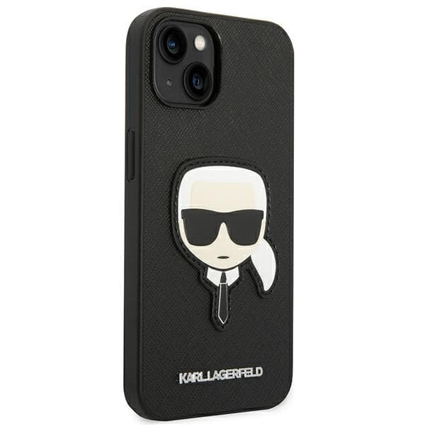 Ovitek Karl Lagerfeld Saffiano 'Karl's Head Patch' za iPhone 14 Plus - Črna 4