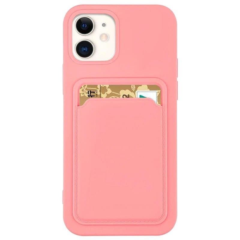 Denarnica ovitek Hurtel Card Case za Samsung Galaxy A72 4G, silikonski, z režo za kartico, roza
