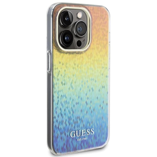 Guess ovitek IML Faceted Mirror Disco Iridescent za iPhone 14 Pro Max - večbarven 4