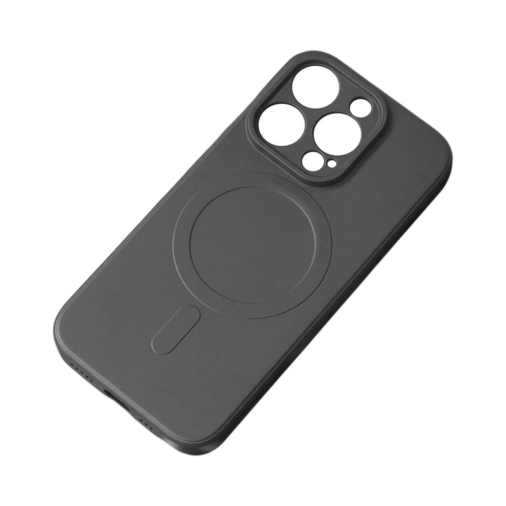 Črna MagSafe silikonska ovitek za iPhone 15 Plus
