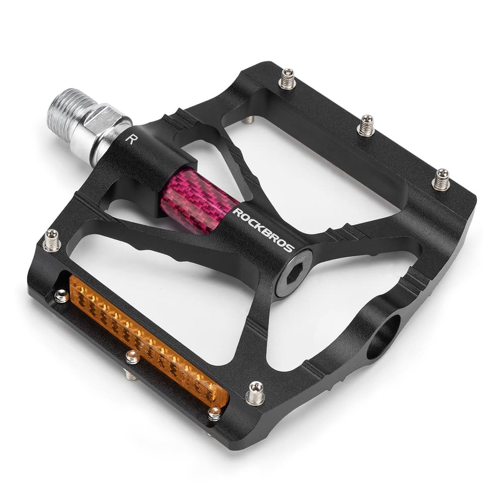 Rockbros K307PT aluminijasta pedala za kolo s odsevnimi elementi, črna