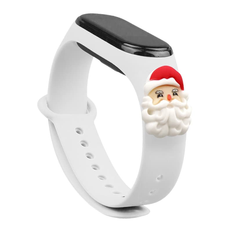 Hurtel božični pašček za Xiaomi Mi Band 3/4, bel, Božiček