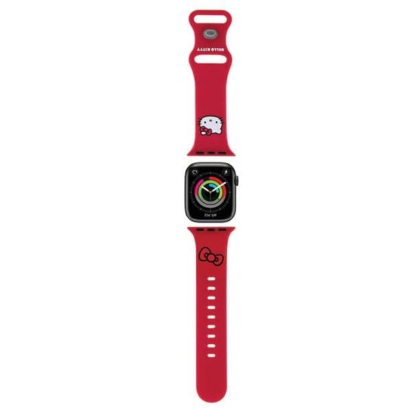 Hello Kitty trak za Apple Watch 38/40/41mm, Silicone Kitty Head, rdeč