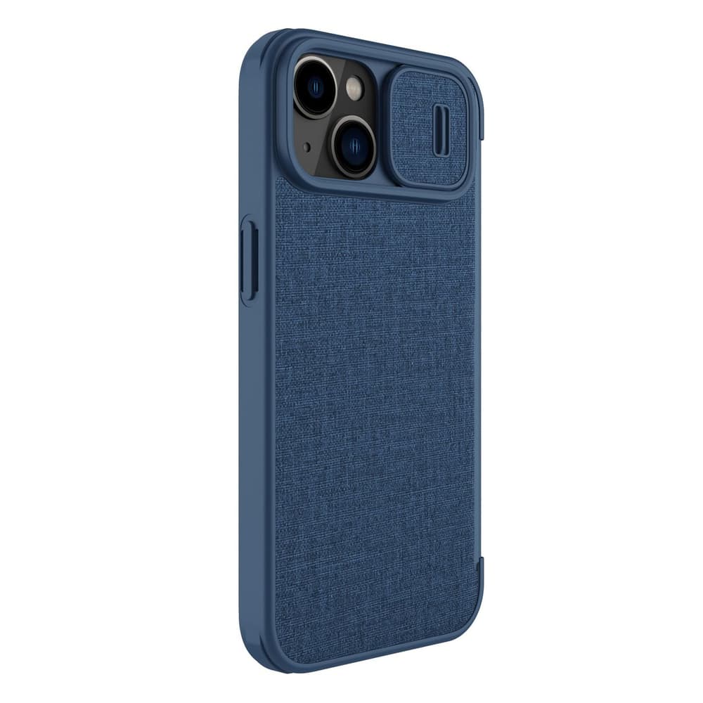 Nillkin Qin Cloth Pro Flip ovitek za iPhone 14 Plus, moder 4