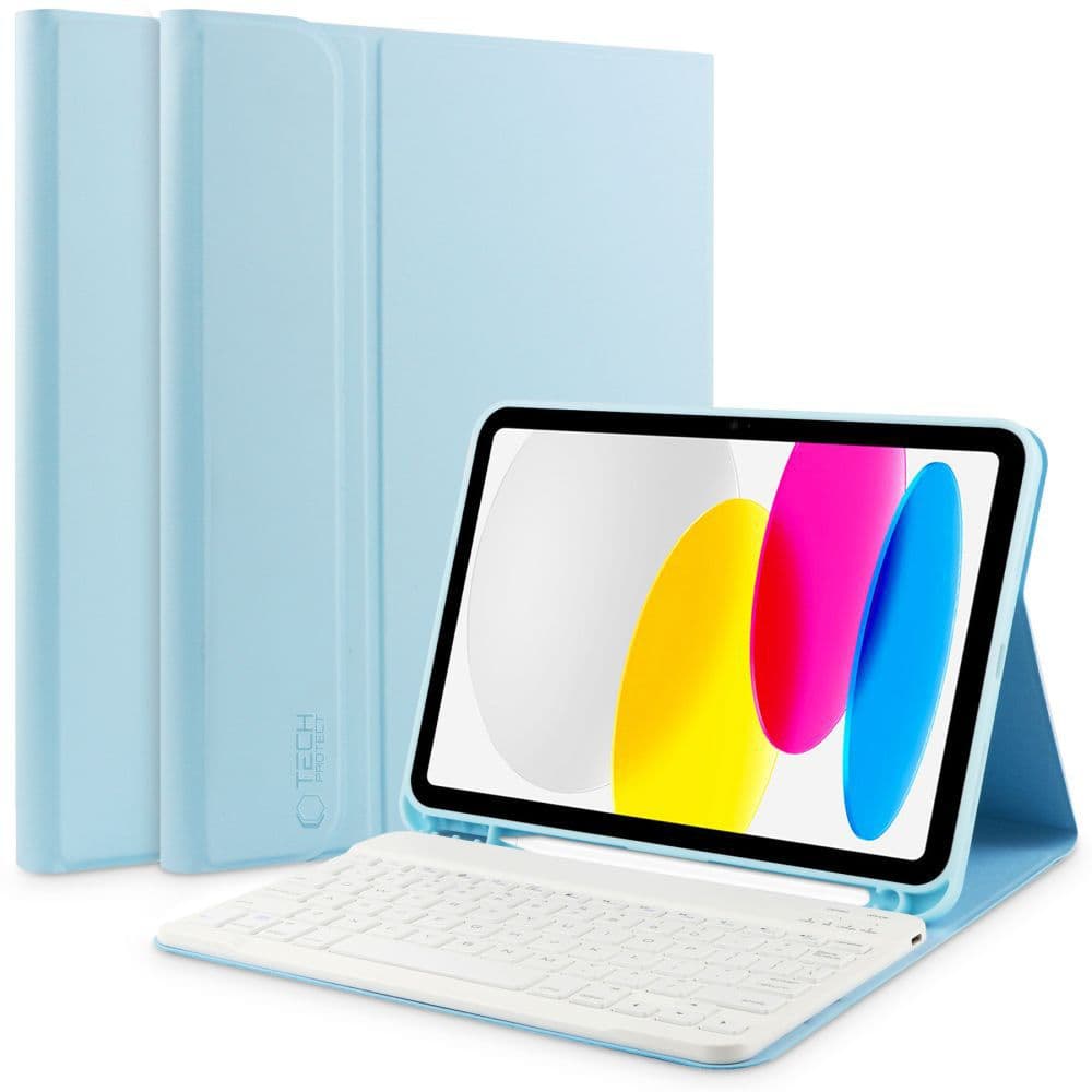 Tech-Protect SC Pen etui z magnetno tipkovnico za iPad 10.9" 2022, svetlo moder