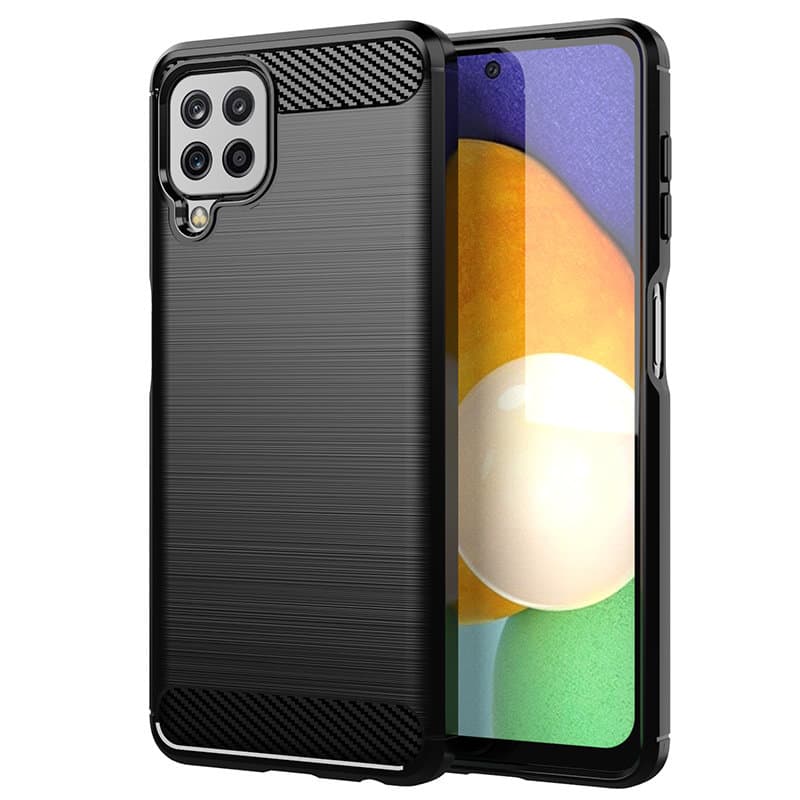 Karbonski ovitek Carbon Case TPU za Samsung Galaxy A22 4G - črn