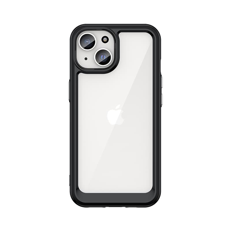 Ojačan ovitek z gibkim okvirjem Hurtel Outer Space za iPhone 15 Plus - črn