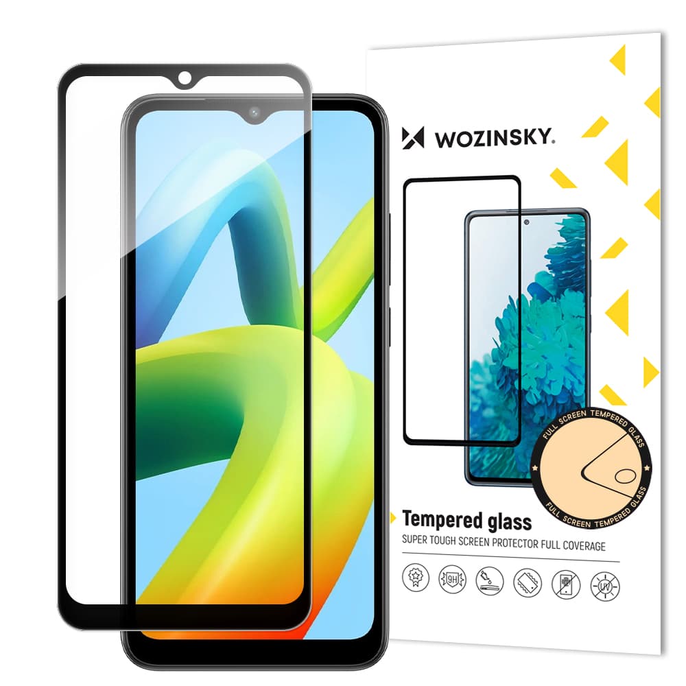 Kaljeno steklo Wozinsky Full Glue za Xiaomi Redmi A1+, črni okvir