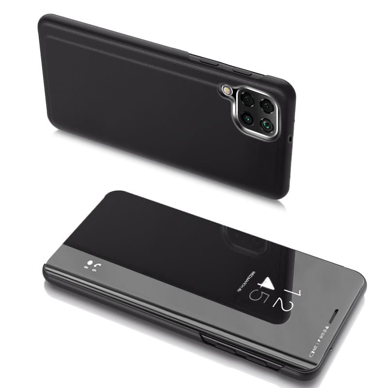 Clear View ovitek z oporo za Samsung Galaxy A22 4G - črn