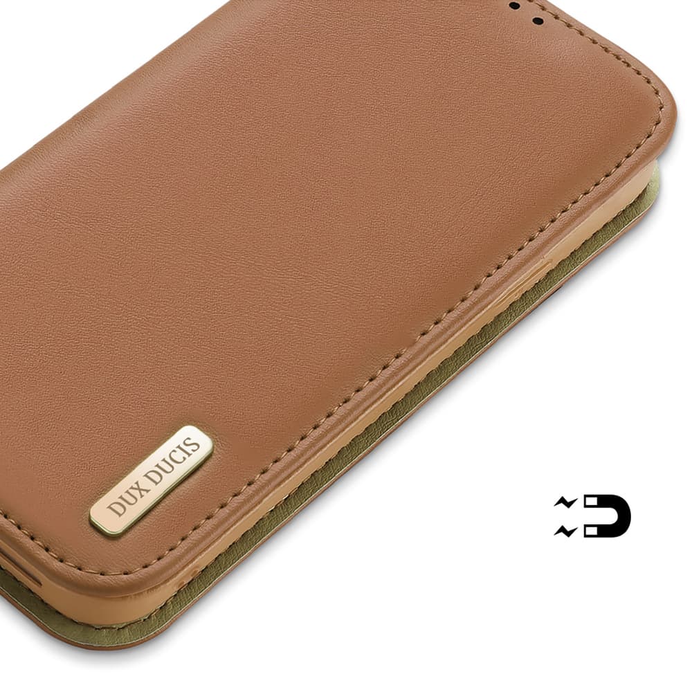 Dux Ducis Hivo usnjena denarnica ovitek za iPhone 14 Pro - Rjava 7