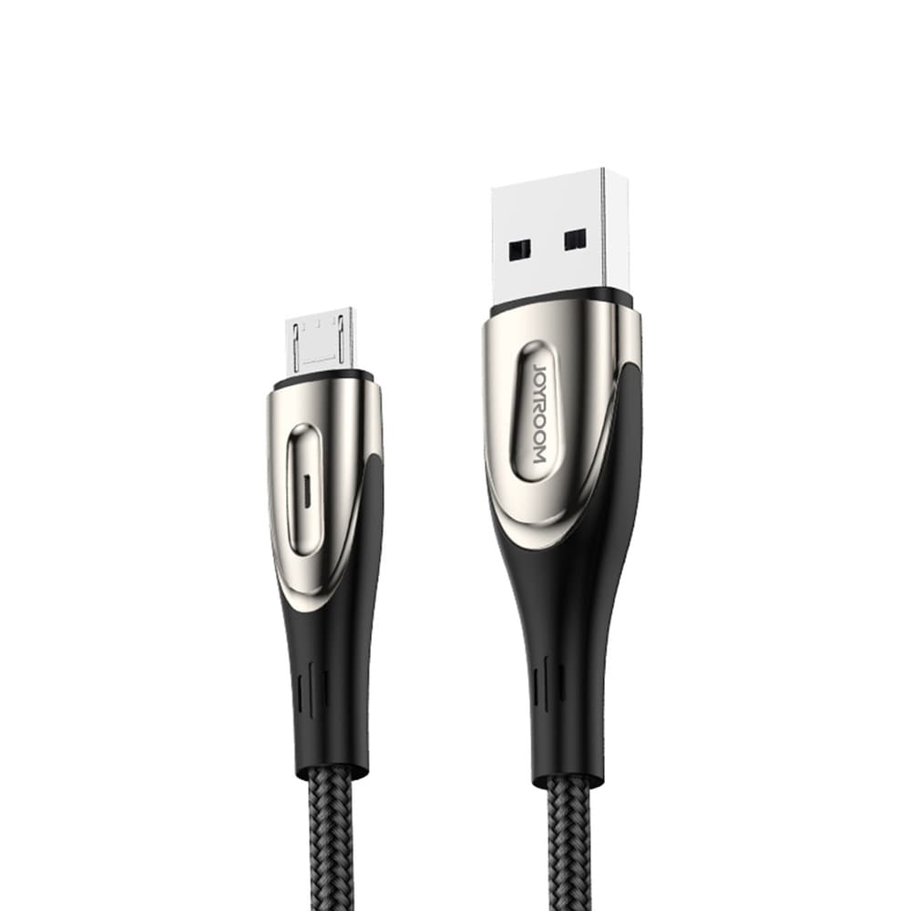 Joyroom Sharp Series S-M411 USB-A / Micro USB 3A, 1.2m kabel s prikazom polnjenja - črna