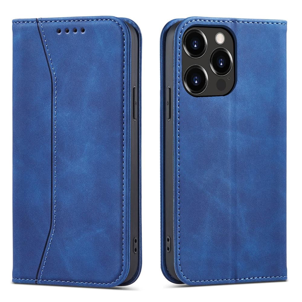 Magnet Fancy ovitek za iPhone 13 Pro z denarnico in stojalom, modra