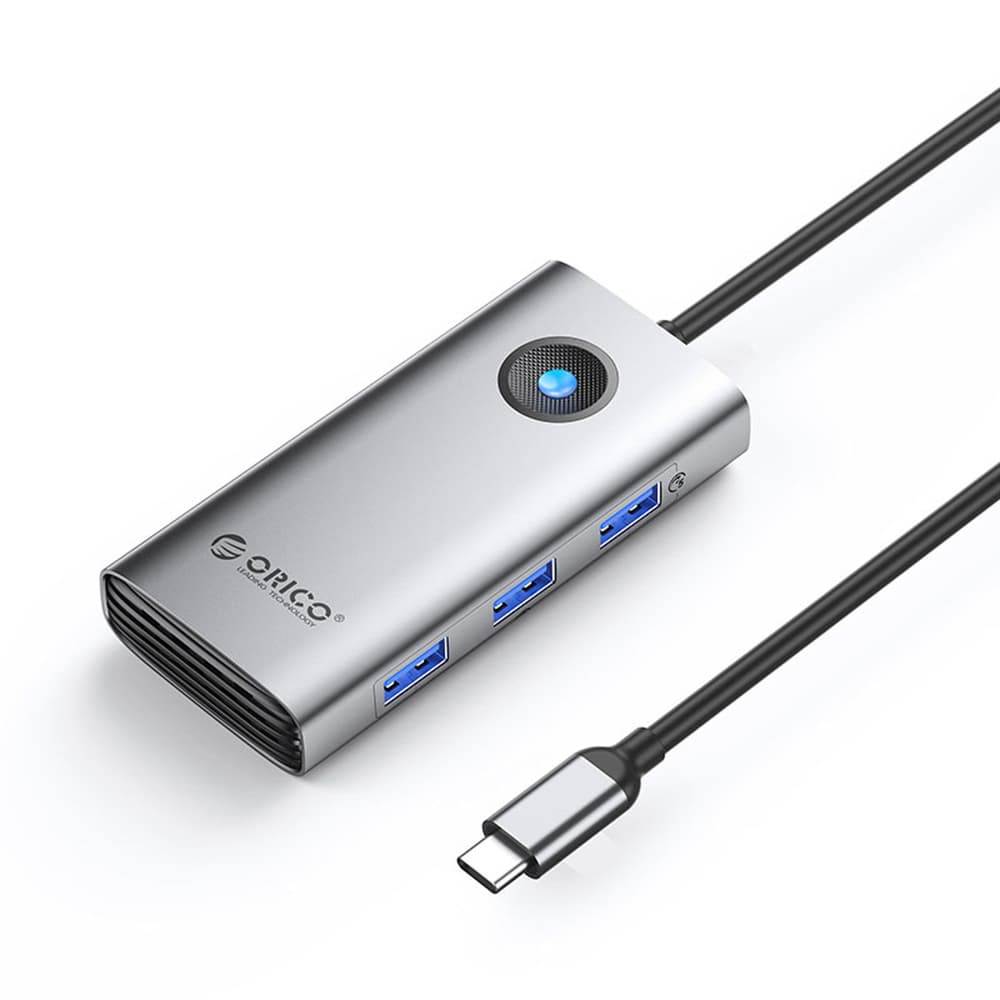 Orico PW11 6v1 USB-C Docking Station, HDMI 4K, 2.5G LAN, 100W PD Siva