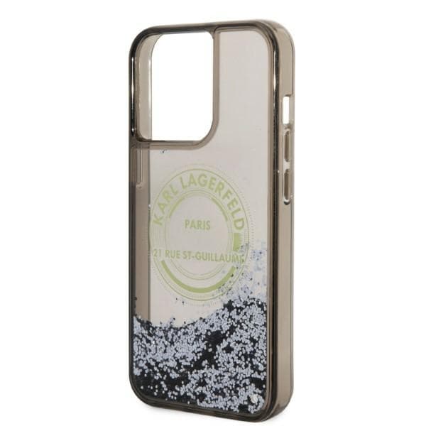 Karl Lagerfeld Liquid Glitter RSG etui za iPhone 14 Pro Max - črna 6