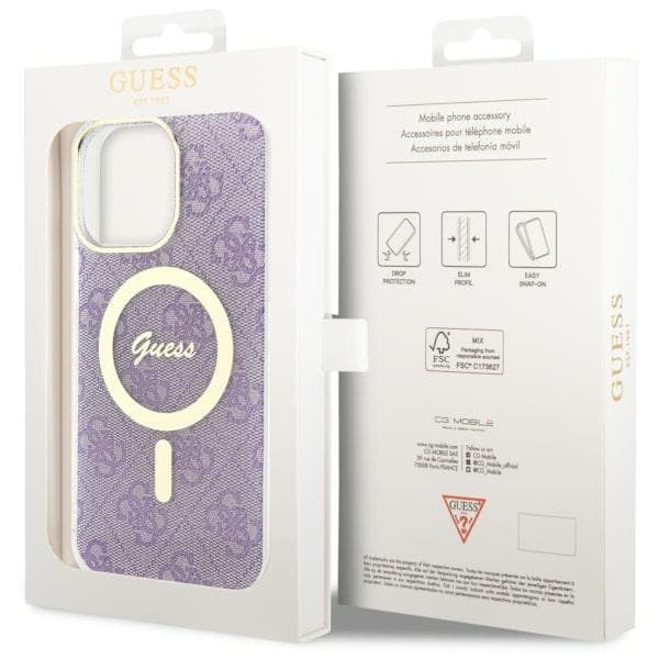 Ovitek Guess 4G MagSafe za iPhone 14 Pro Max, vijoličen 8