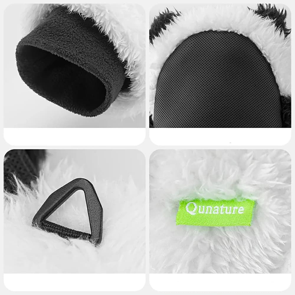 Qunature Panda smučarske rokavice za otroke in odrasle, velikost S, črno-bele 8