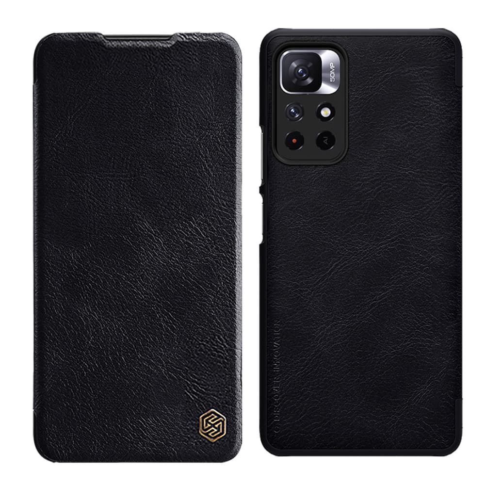 Nillkin Qin Flip ovitek za Xiaomi Poco M4 Pro 5G (kitajska verzija) - črn
