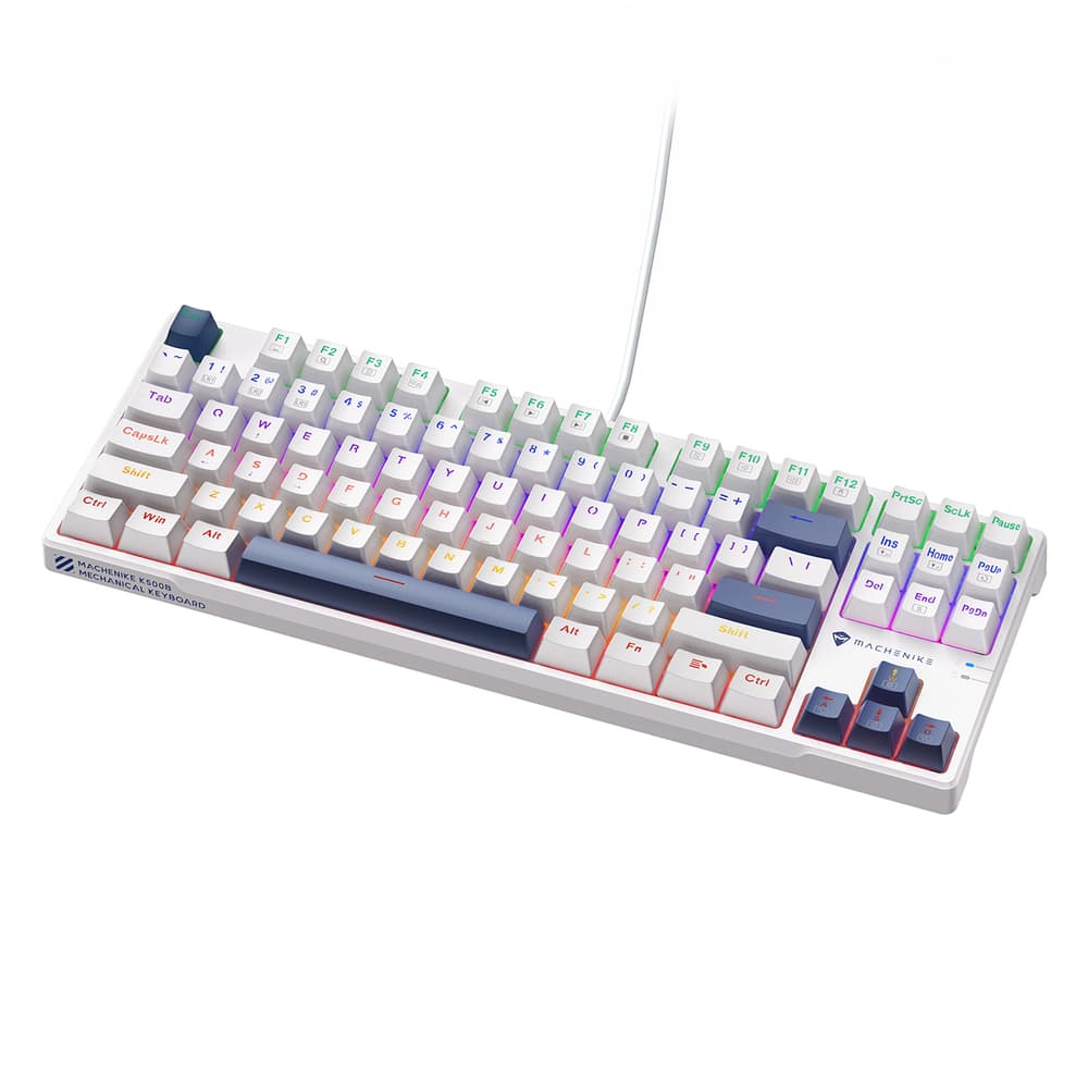 Machenike K500B-B87 TKL mehanska tipkovnica z rdečimi stikali, bela 3