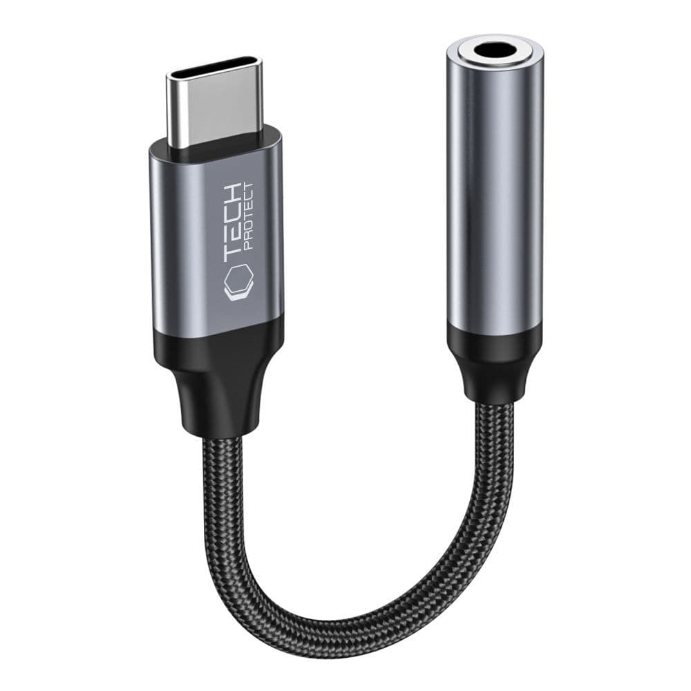 Tech-Protect UltraBoost USB-C / 3.5mm mini jack adapter - črna