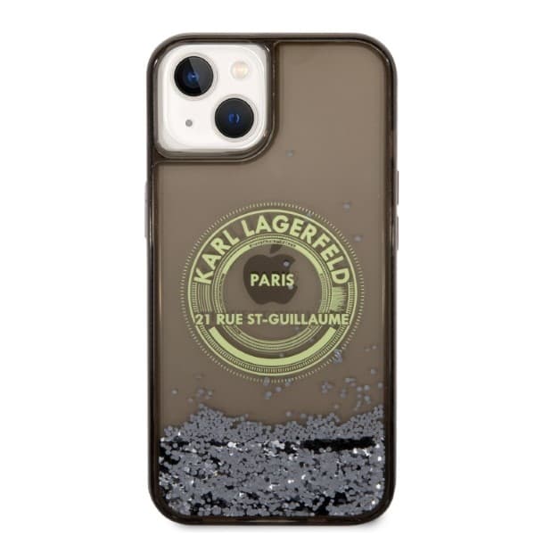 Karl Lagerfeld Liquid Glitter RSG etui za iPhone 14 Plus - črna 3