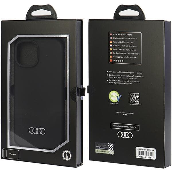 Silikonski ovitek Audi za iPhone 15 - črn 7