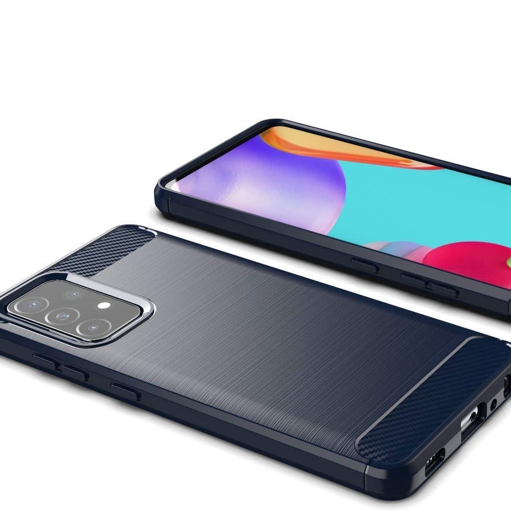 Hurtel Carbon ovitek za Samsung Galaxy A72 4G, moder 3