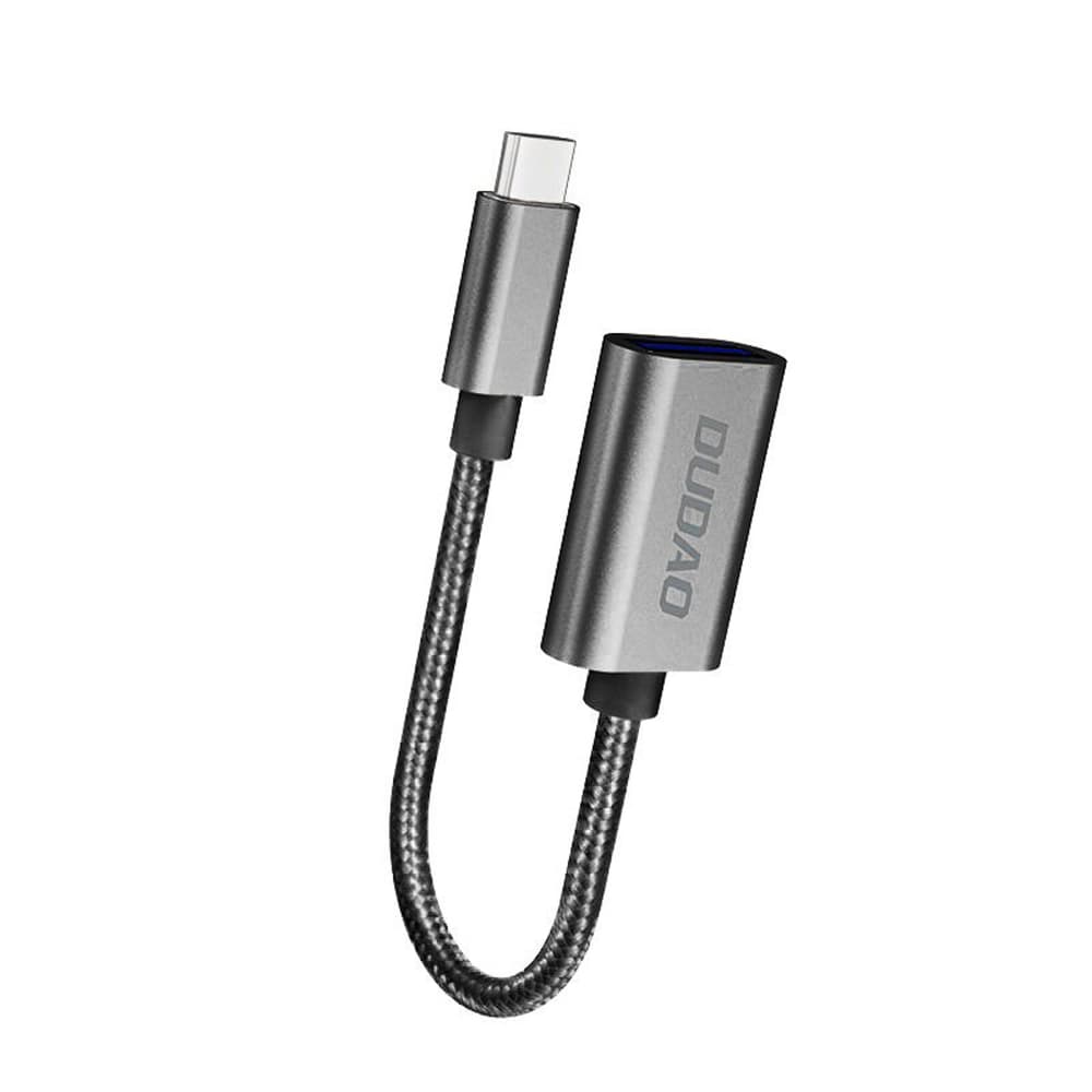 Dudao L15T OTG adapter, USB-C na USB-A, siv