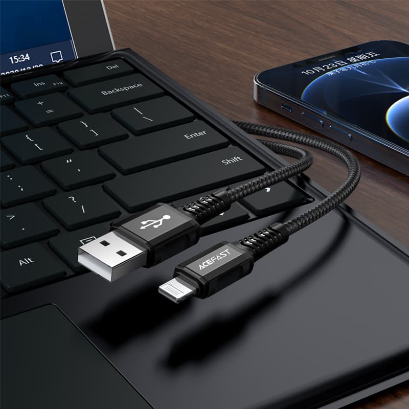 Acefast kabel MFI USB - Lightning 1.2m, 2.4A - Črn 6