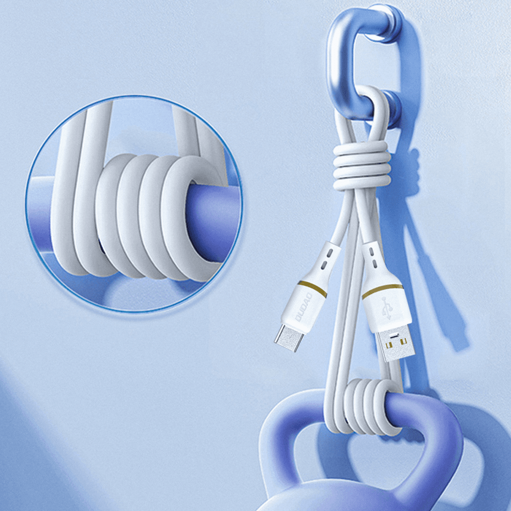 Dudao L25L kabel USB-A - Lightning 1m, 30W, mehka silikonska prevleka, bel 3