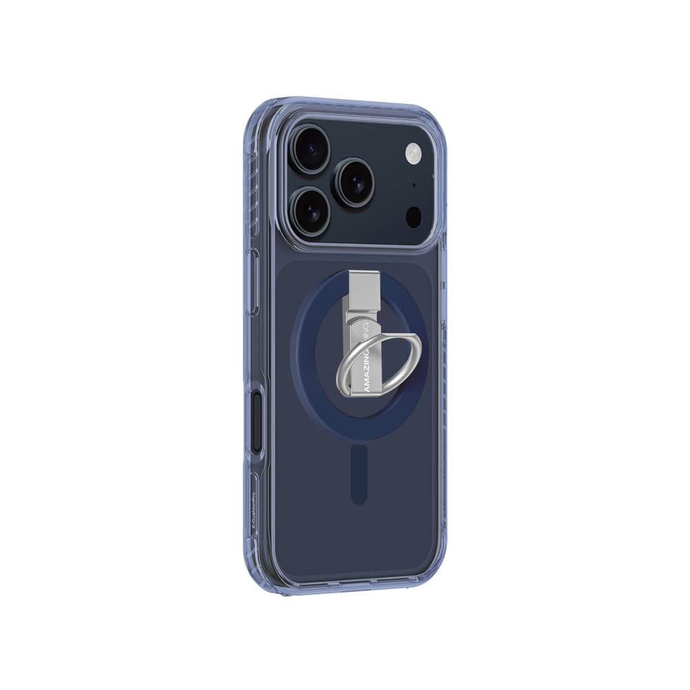 AmazingThing Titan Pro ovitek z obročem za iPhone 17 Pro Max, MagSafe, moder 2