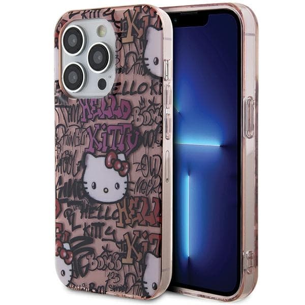 Hello Kitty ovitek IML Tags Graffiti za iPhone 13 Pro / 13 - roza
