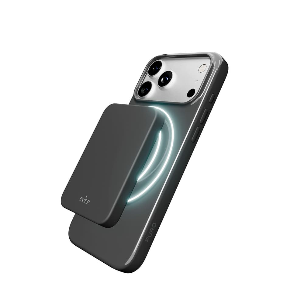 Puro Pulse ovitek za iPhone 17 Pro Max, polikarbonat, črn - MagSafe 4