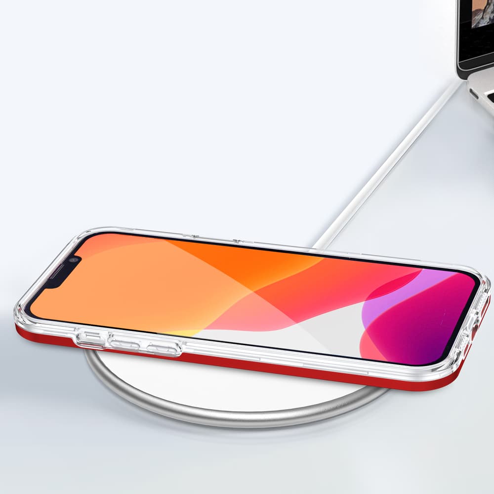 Hurtel ovitek Clear 3in1 za iPhone 13 Pro Max, rdeč okvir 7