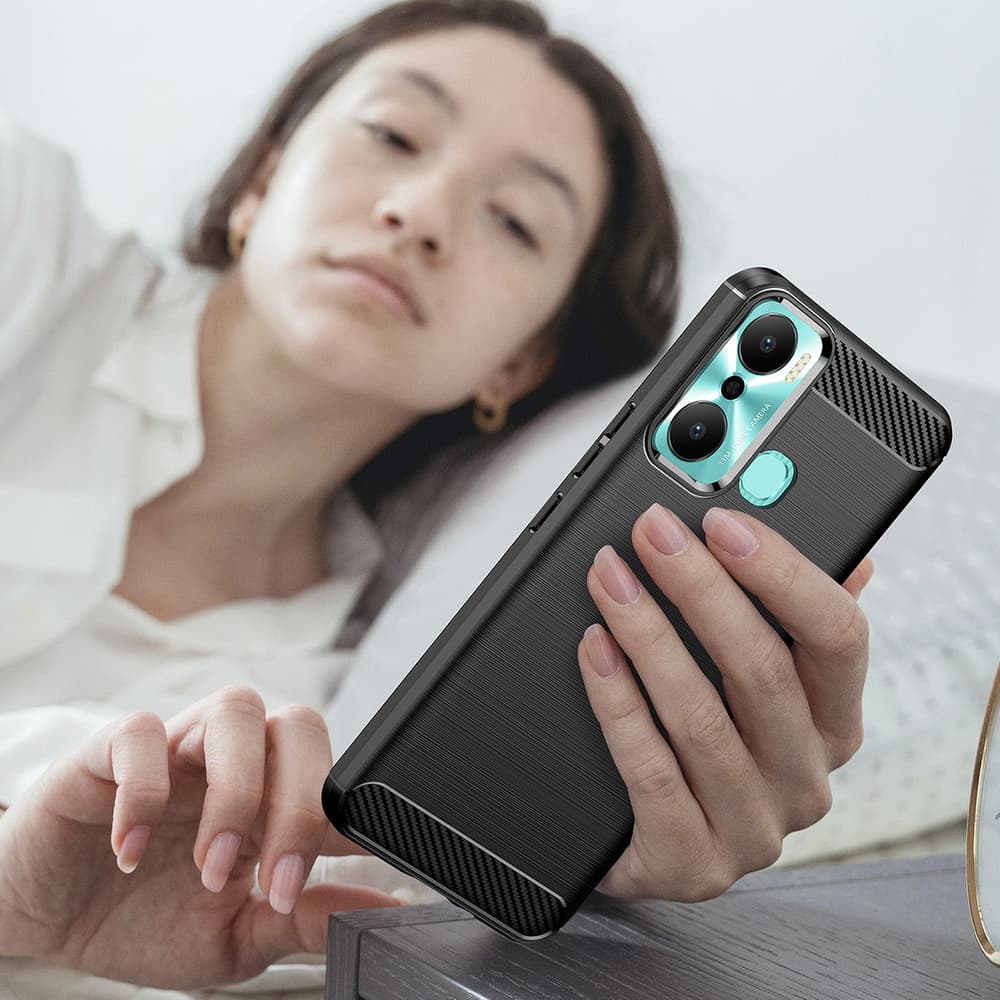 Carbon Case ovitek za Infinix Hot 20 Play (črn) 7