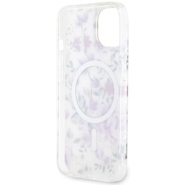 Ovitek Guess Flower MagSafe za iPhone 14, prozoren 7