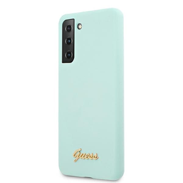 Ovitek Guess Silicone Script Metal Logo za Samsung Galaxy S21+ - Modra 2