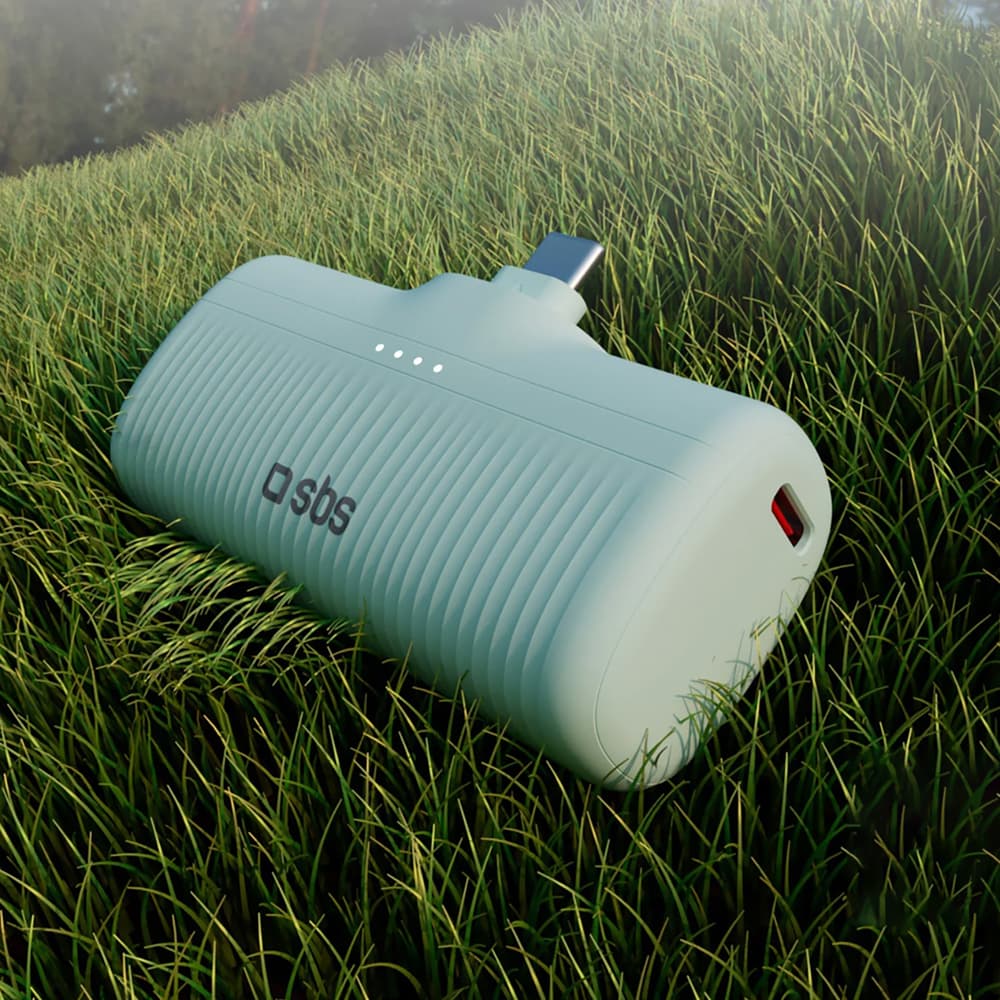 Prenosni polnilnik SBS EcoPower 5000 mAh 10W, vgrajen USB-C, zelen 6