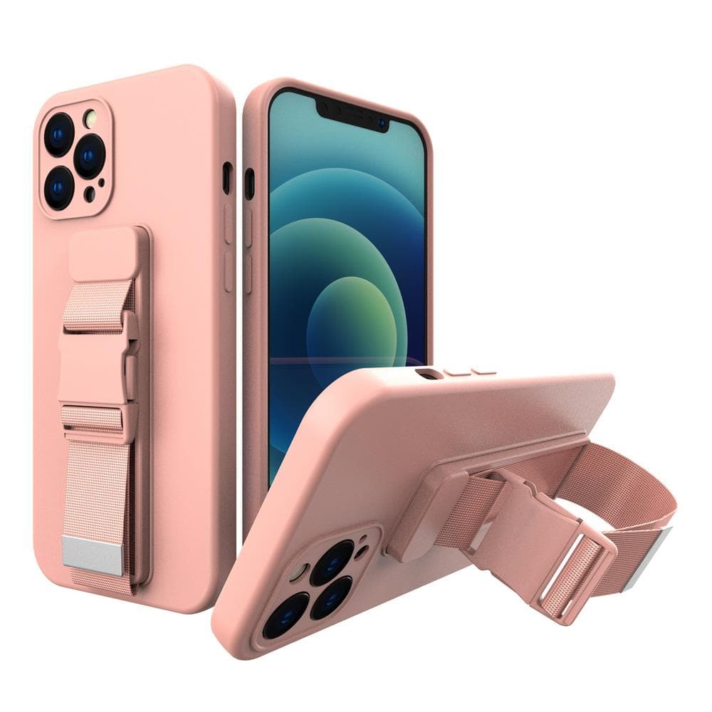 Hurtel gel ovitek z vrvico za iPhone 13 Pro, roza