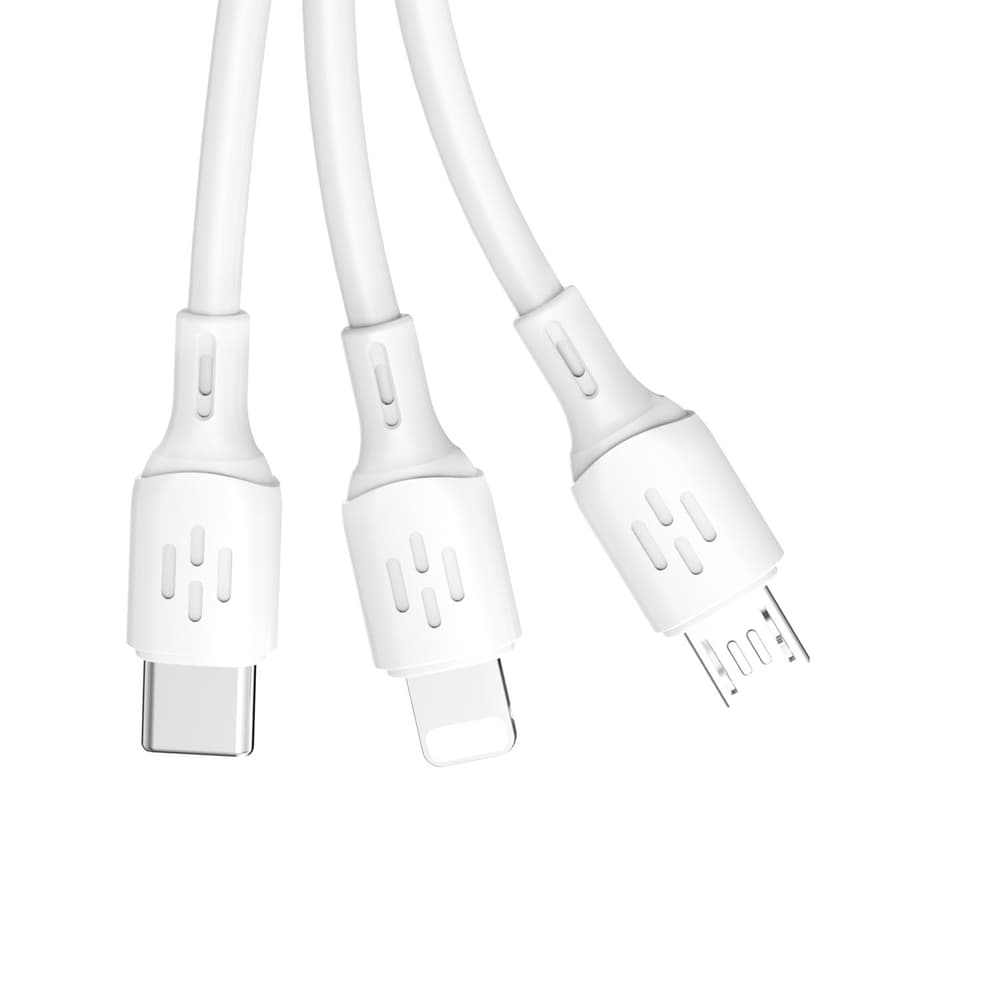 Dudao 3v1 kabel USB-A na USB-C / micro USB / Lightning 1.2m 2