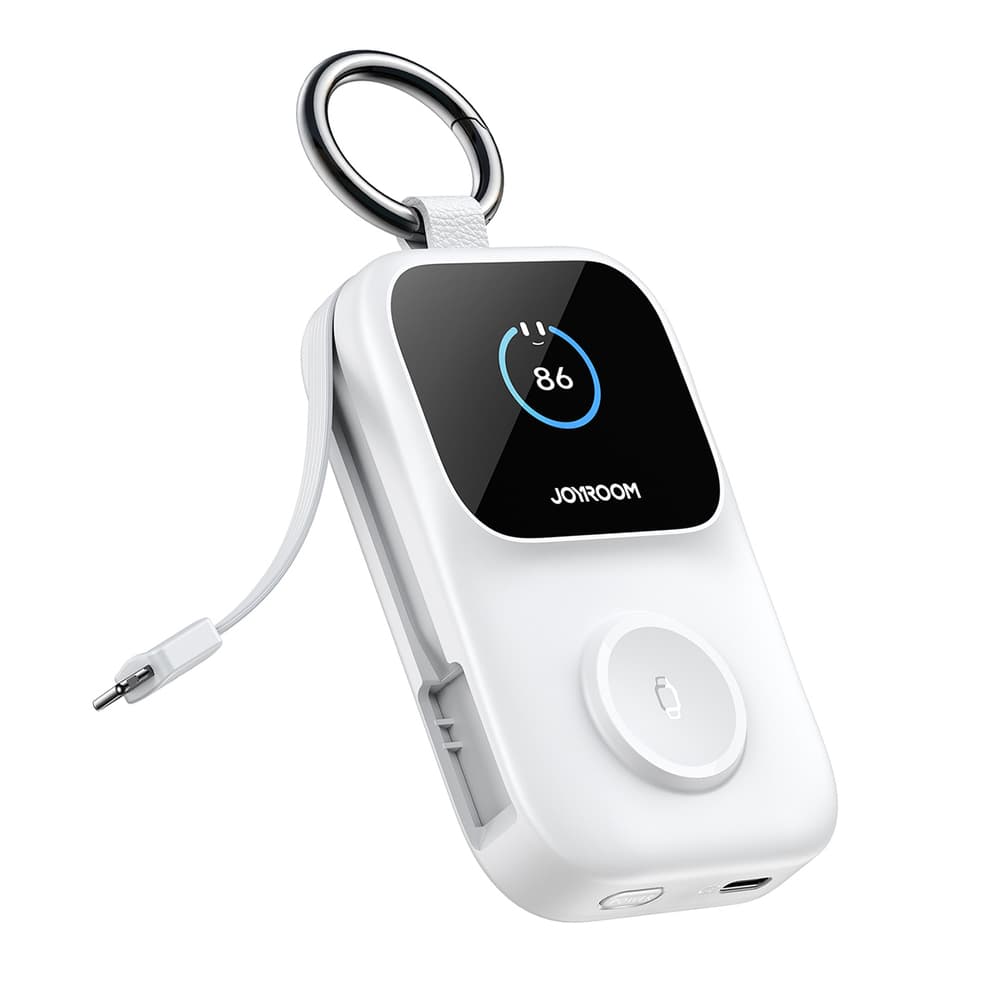 Joyroom JR-W19 5000mAh powerbanka z 5W brezž. poln. za uro - Bela