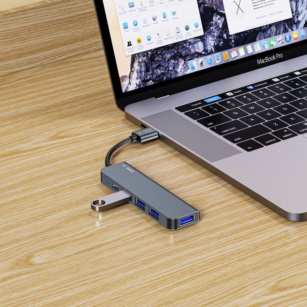 Tech-Protect HUB V0 5-v-1 USB-A na 3x USB-A 2.0 / USB-A 3.0 / USB-C - siv 5