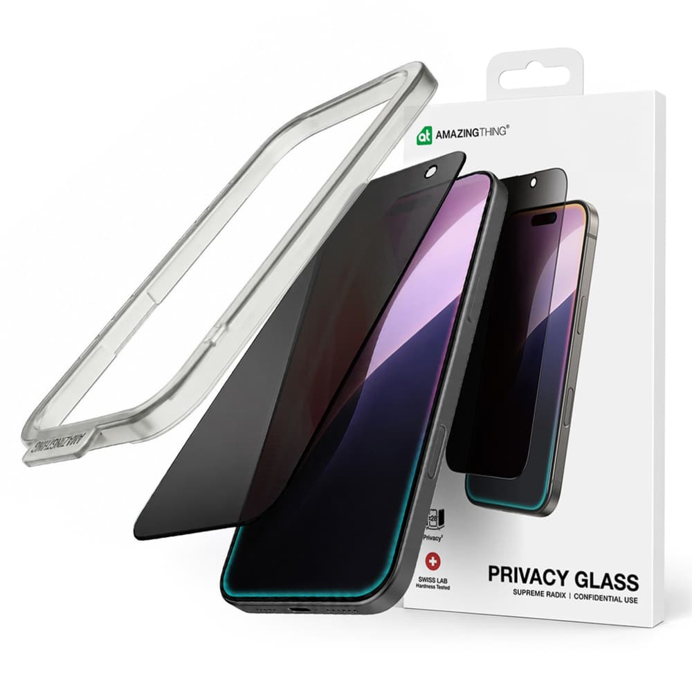 AmazingThing Radix Privacy Glass kaljeno steklo s filtrom zasebnosti za iPhone 16
