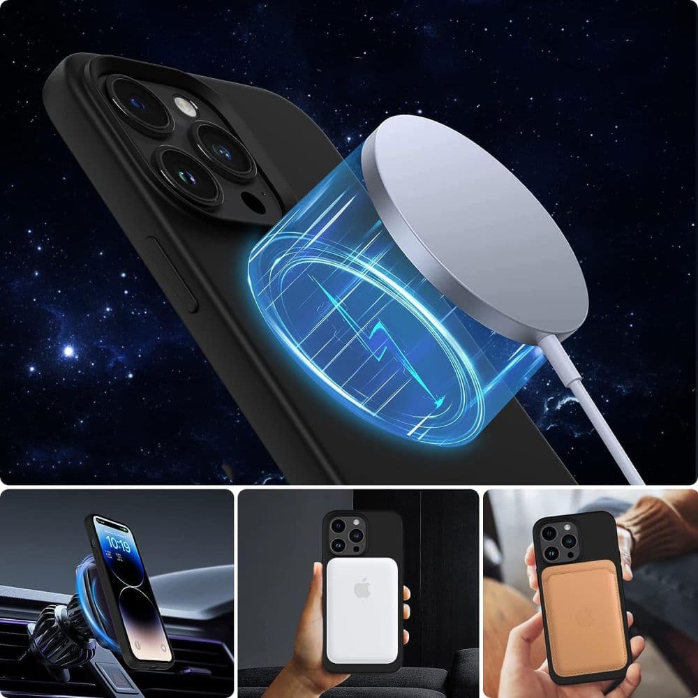 Tech-Protect Silicone MagSafe ovitek za iPhone 13 / 14 - črna 2