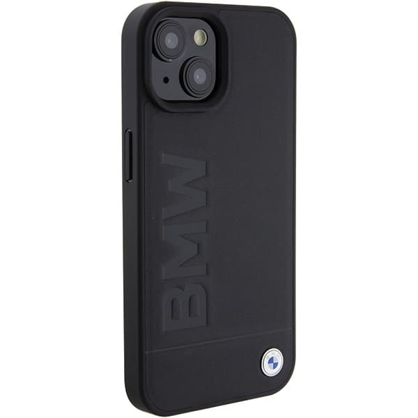 Etui BMW Leather Stamp MagSafe za iPhone 15 Plus - črna 4