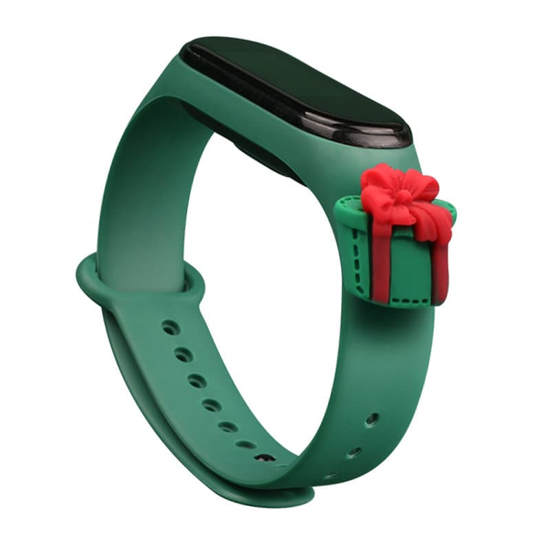 Hurtel božični pašček za Xiaomi Mi Band 3/4, temno zelena, darilo