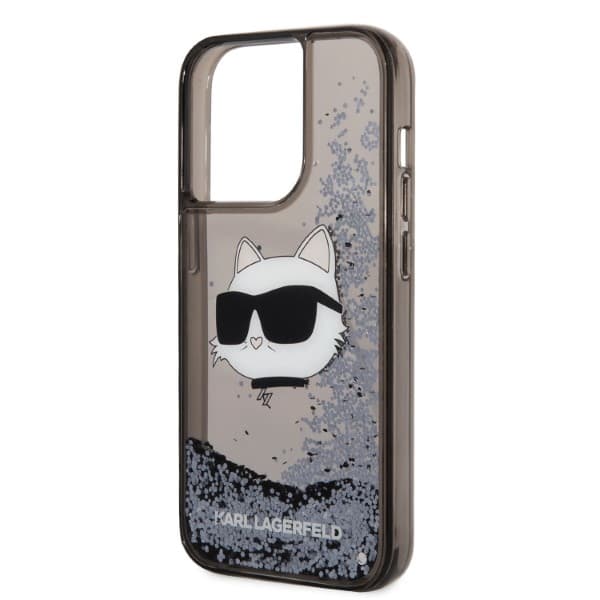 Karl Lagerfeld etui za iPhone 14 Pro Max, Glitter Choupette Head, črn 6