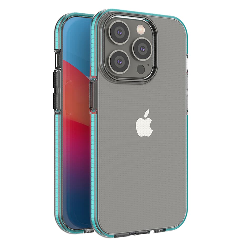 Hurtel Spring Case za iPhone 14 Pro, svetlo moder, s okvirjem