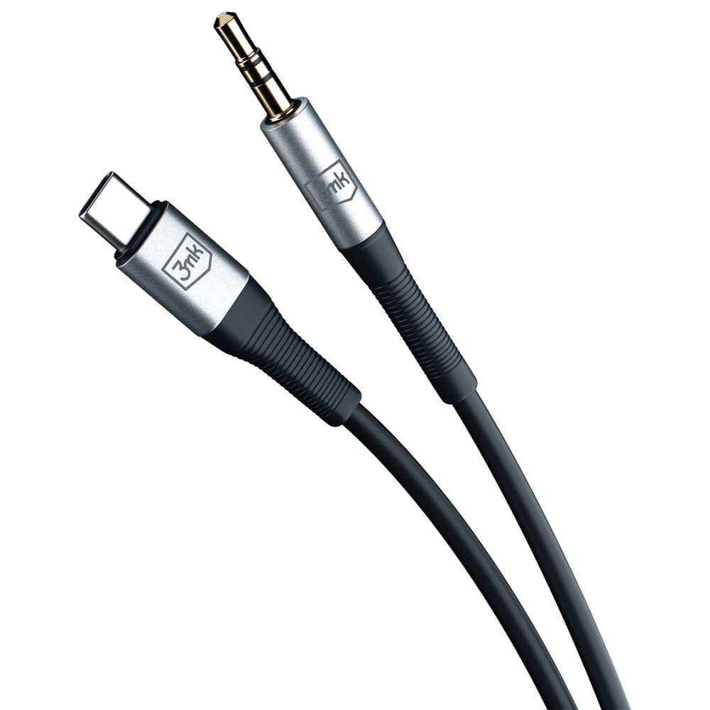 3mk AUX kabel USB-C / minijack 3.5mm - srebrn 2