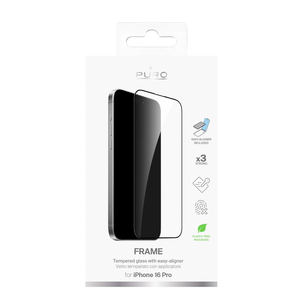 Puro Frame kaljeno steklo za iPhone 16 Pro 7